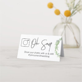 OH SNAP Gevouwen tafelkaart #hashtag Plaatskaartje