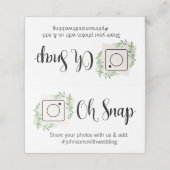 OH SNAP Gevouwen tafelkaart #hashtag roze bloemig Plaatskaartje (Buitenkant ongevouwen)