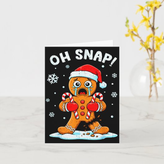 Oh Snap Gingerbread Christmas Xmas Cookie Baking H Kaart (Gele Bloem)