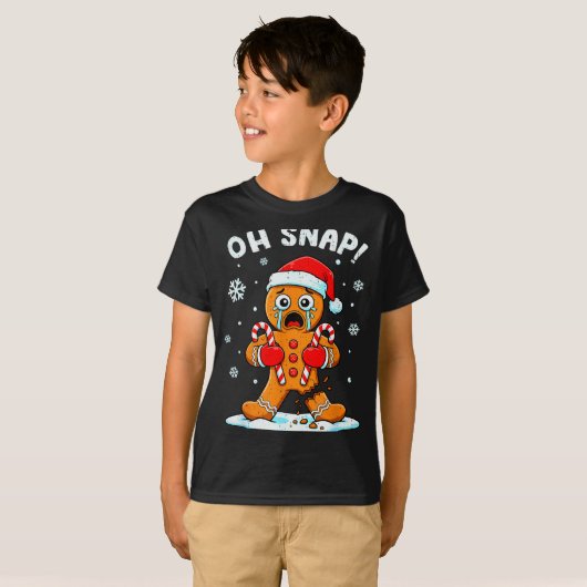 Oh Snap Gingerbread Christmas Xmas Cookie Baking H T-shirt (Voorkant volledig)