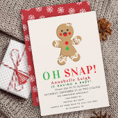 Oh Snap! Gingerbread Cookie Holiday Baby shower Kaart