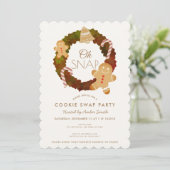 Oh Snap Gingerbread Cookie Swap Party Uitnodiging (Staand voorkant)