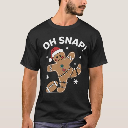 Oh Snap Gingerbread Football Christmas Gingerbread T-shirt (Voorkant)