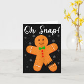 Oh Snap Gingerbread Funny Cookie Baking Christmas  Kaart (Gele Bloem)