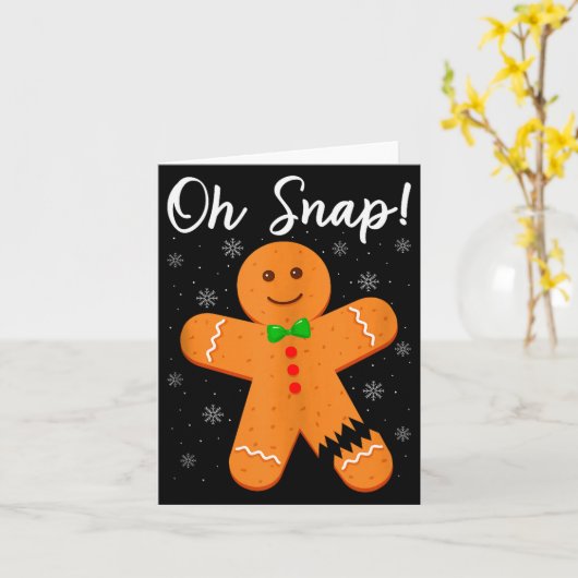 Oh Snap Gingerbread Funny Cookie Baking Christmas  Kaart (Gele Bloem)