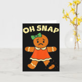 Oh Snap, Gingerbread Girl Cookie, Broken Leg, Funn Kaart (Gele Bloem)