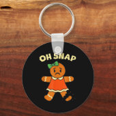 Oh Snap, Gingerbread Girl Cookie, Broken Leg, Funn Sleutelhanger (Voorkant)