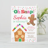Oh Snap Gingerbread Girl Verjaardagsfeestje Uitnod Kaart (Staand voorkant)