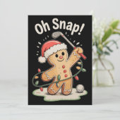 Oh Snap Gingerbread Golf Golfer Golfing Christmas Feestdagenkaart (Staand voorkant)