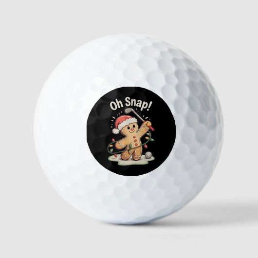Oh Snap Gingerbread Golf Golfer Golfing Christmas Golfballen (Voorkant)
