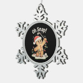 Oh Snap Gingerbread Golf Golfer Golfing Christmas Tin Sneeuwvlok Ornament (Rechts)