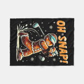 Oh Snap Gingerbread Golfer Golf Christmas Golfing  Fleece Deken (Voorkant (Horizontaal))