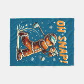 Oh Snap Gingerbread Golfer Golf Christmas Golfing  Fleece Deken (Voorkant (Horizontaal))