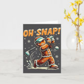Oh Snap Gingerbread Golfer Golf Christmas Golfing  Kaart (Gele Bloem)