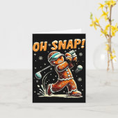 Oh Snap Gingerbread Golfer Golf Christmas Golfing  Kaart (Gele Bloem)