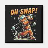 Oh Snap Gingerbread Golfer Golf Christmas Golfing  Magneet (Voorkant)