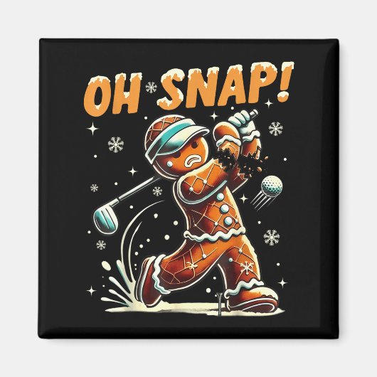 Oh Snap Gingerbread Golfer Golf Christmas Golfing  Magneet (Voorkant)