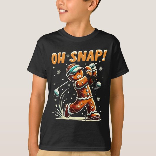 Oh Snap Gingerbread Golfer Golf Christmas Golfing  T-shirt (Voorkant)