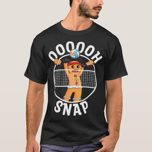 Oh Snap Gingerbread Man Blocker Christmas Volleyba T-shirt (Voorkant)