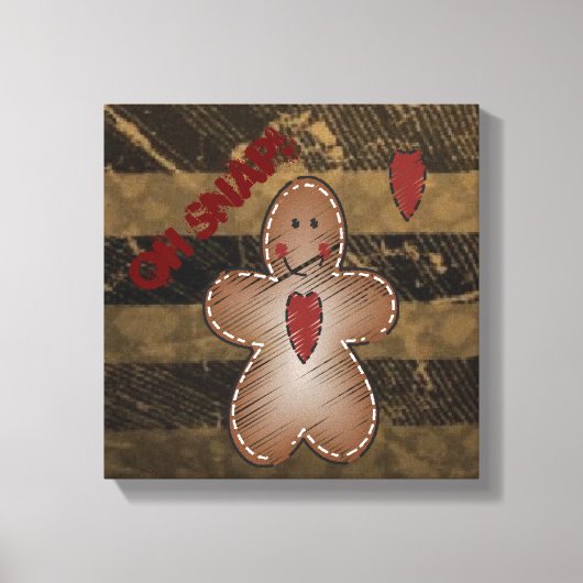 Oh Snap Gingerbread Man | Christmas Canvas Afdruk (Voorkant)