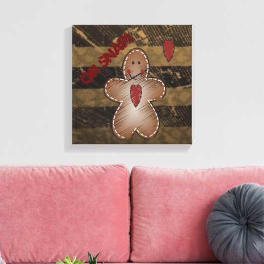 Oh Snap Gingerbread Man | Christmas Canvas Afdruk (Insitu (Woonkamer))