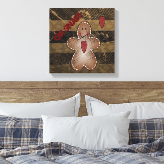 Oh Snap Gingerbread Man | Christmas Canvas Afdruk (Insitu (Slaapkamer))