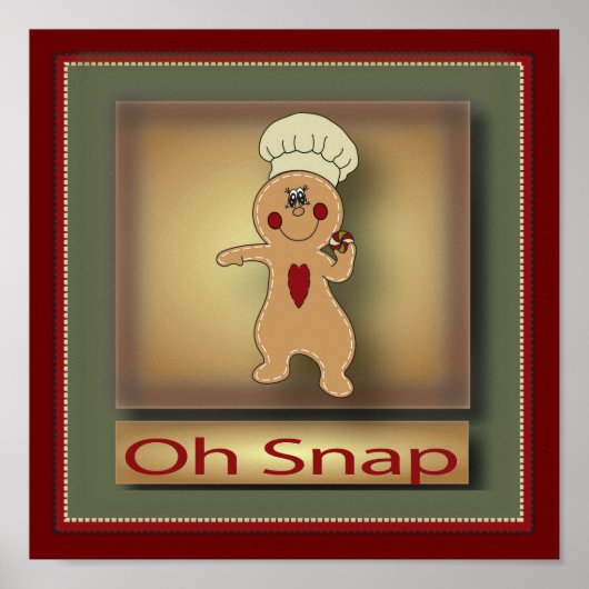 Oh Snap Gingerbread Man | Christmas Poster (Voorkant)