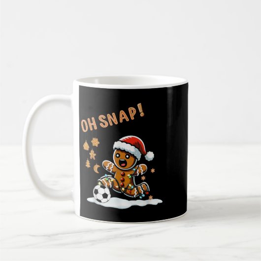 Oh Snap Gingerbread Man Christmas Soccer  Koffiemok (Links)