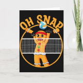 Oh Snap Gingerbread Man Christmas Volleyball  Kaart (Voorkant)