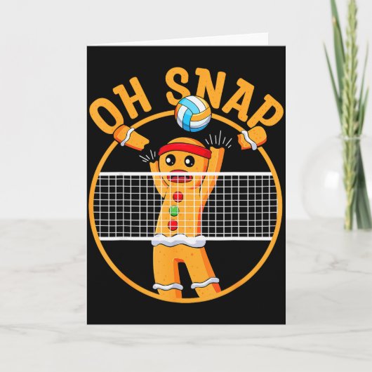 Oh Snap Gingerbread Man Christmas Volleyball  Kaart (Voorkant)