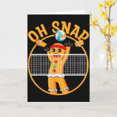 Oh Snap Gingerbread Man Christmas Volleyball  Kaart (Gele Bloem)