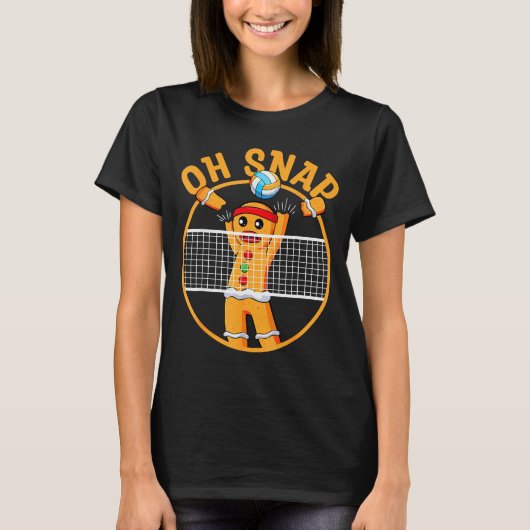 Oh Snap Gingerbread Man Christmas Volleyball  T-shirt (Voorkant)