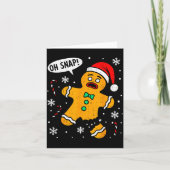 Oh Snap Gingerbread Man Christmas Xmas Cookie Baki Kaart (Voorkant)