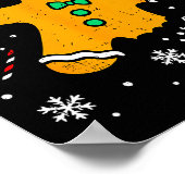Oh Snap Gingerbread Man Christmas Xmas Cookie Baki Poster (Hoek)