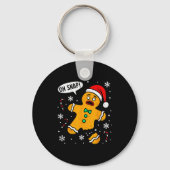 Oh Snap Gingerbread Man Christmas Xmas Cookie Baki Sleutelhanger (Voorkant)