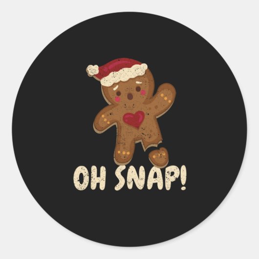 Oh snap gingerbread man cookie broken leg ronde sticker (Voorkant)