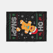 Oh Snap Gingerbread Man Cookie Christmas Funny Ugl Fleece Deken (Voorkant (Horizontaal))