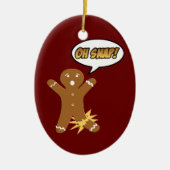 Oh Snap Gingerbread Man Cookie Christmas Ornament (Voorkant)