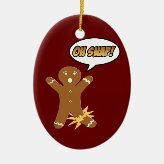 Oh Snap Gingerbread Man Cookie Christmas Ornament (Voorkant)
