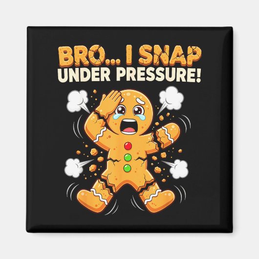 Oh Snap Gingerbread Man Cookies I Snap Under Press Magneet (Voorkant)