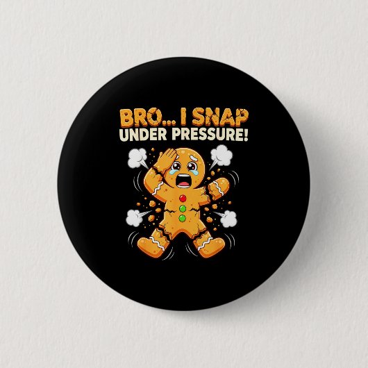 Oh Snap Gingerbread Man Cookies I Snap Under Press Ronde Button 5,7 Cm (Voorkant)