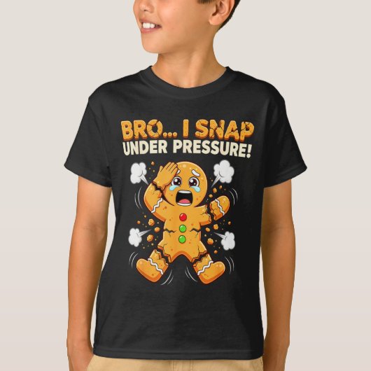 Oh Snap Gingerbread Man Cookies I Snap Under Press T-shirt (Voorkant)