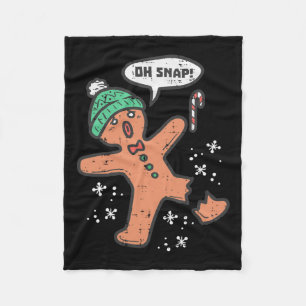 Oh Snap Gingerbread Man Fun Christmas Xmas Mannen  Fleece Deken