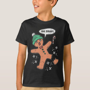 Oh Snap Gingerbread Man Fun Christmas Xmas Mannen  T-shirt
