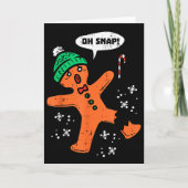 Oh Snap Gingerbread Man Funny Christmas Xmas Men W Kaart (Voorkant)