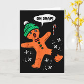 Oh Snap Gingerbread Man Funny Christmas Xmas Men W Kaart (Gele Bloem)