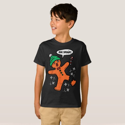 Oh Snap Gingerbread Man Funny Christmas Xmas Men W T-shirt (Voorkant volledig)
