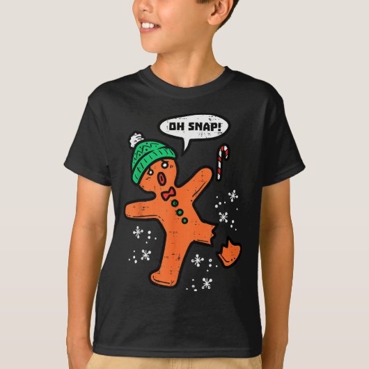 Oh Snap Gingerbread Man Funny Christmas Xmas Men W T-shirt (Voorkant)