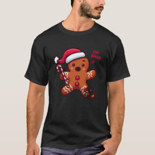Oh Snap Gingerbread Man Gebroken Been Candy Cane C T-shirt