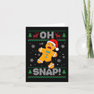 Oh Snap Gingerbread Man Kerstmis Leuk Koekje Lelij Kaart